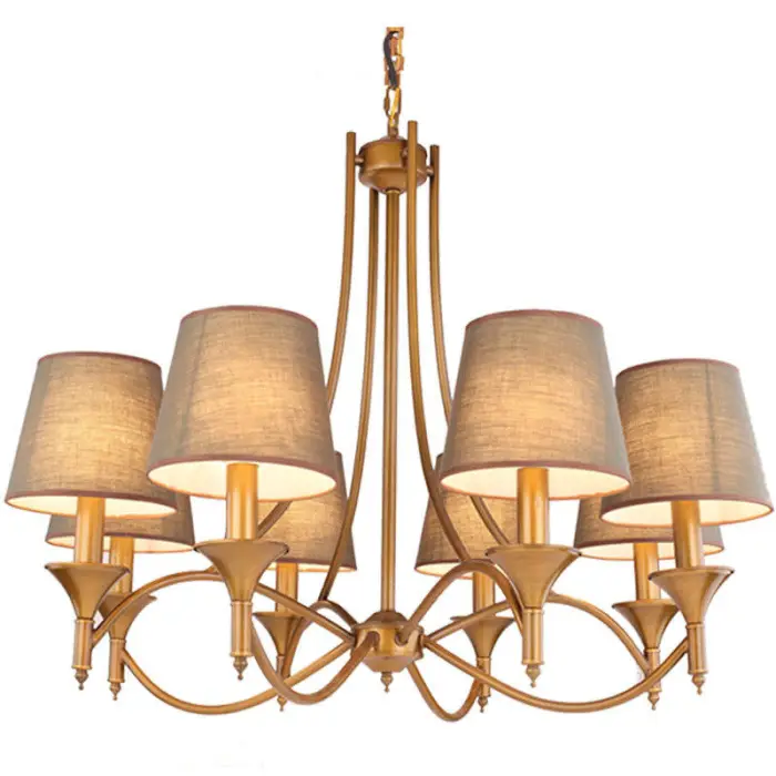 European Style Gold Candle Chandelier E14 LED Pendant Light Luxury Villa Decorative Creative Bedroom Chandelier Fixtures — image 5