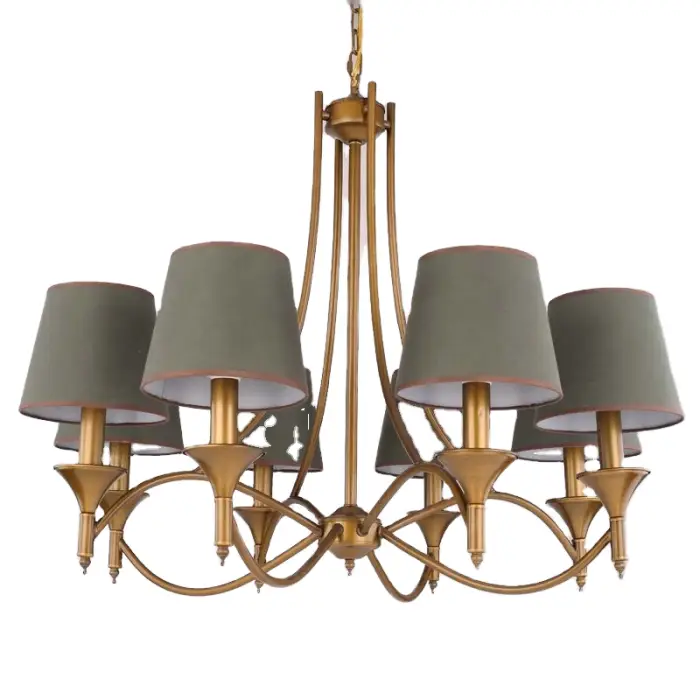 European Style Gold Candle Chandelier E14 LED Pendant Light Luxury Villa Decorative Creative Bedroom Chandelier Fixtures — image 6