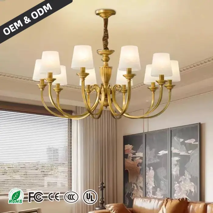 Candle Chandelier French Antique Style Restaurant Pendant Light Cream Style Creative Bedroom Chandelier Fixtures — image 3