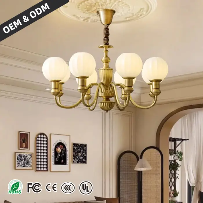 Candle Chandelier French Antique Style Restaurant Pendant Light Cream Style Creative Bedroom Chandelier Fixtures — image 5