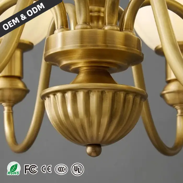 Candle Chandelier French Antique Style Restaurant Pendant Light Cream Style Creative Bedroom Chandelier Fixtures — image 6