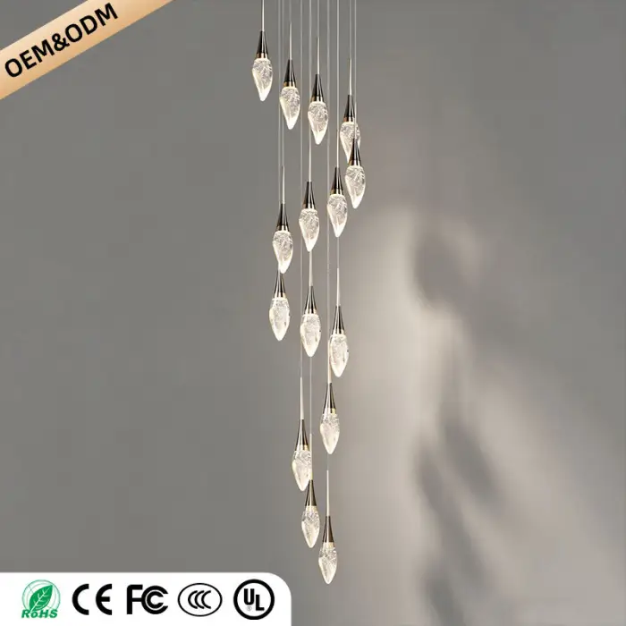 Modern Stair Pendant Lamp Villa Loft Ceiling Light Suspension Chandelier Designer Creativity Crystal Chandelier — image 6