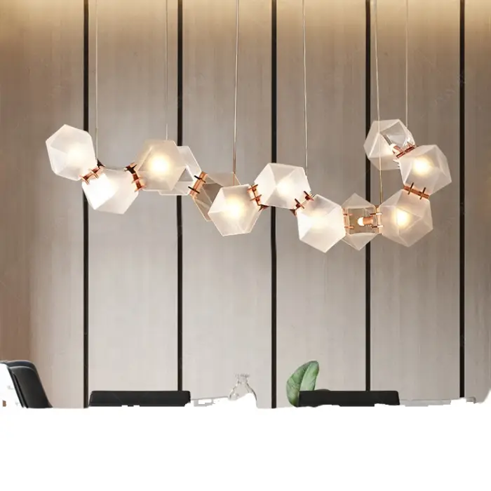Modern Glass Ball LED Chandelier Nordic Home Club Front Desk Hanging Light Office Restaurant Ceiling Chandelier — image 7