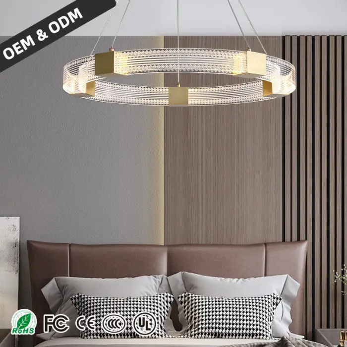 Modern Light Luxury Living Room Pendant Light Simple and Atmospheric Bedroom Light Circular Ring Household High-end Restaurant — image 3
