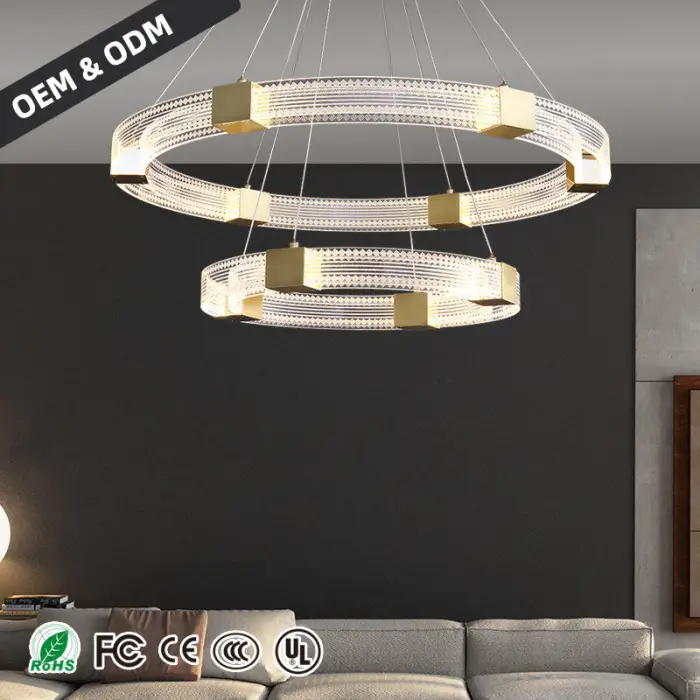 Modern Light Luxury Living Room Pendant Light Simple and Atmospheric Bedroom Light Circular Ring Household High-end Restaurant — image 4