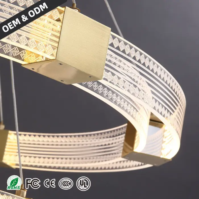 Modern Light Luxury Living Room Pendant Light Simple and Atmospheric Bedroom Light Circular Ring Household High-end Restaurant — image 5