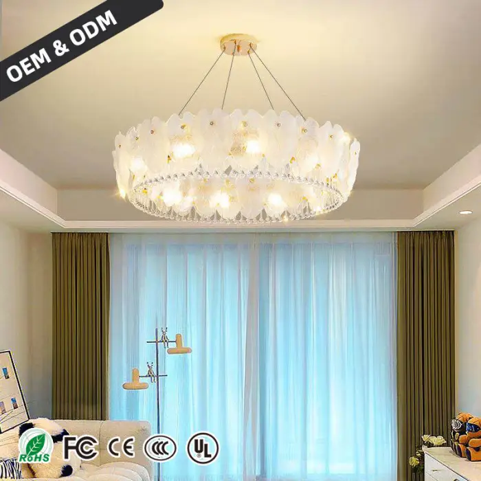 Luxury Crystal Chandelier Living Room High Ceiling Pendant Light Dining Room Hanging Lighting Fixtures Lustre — image 3
