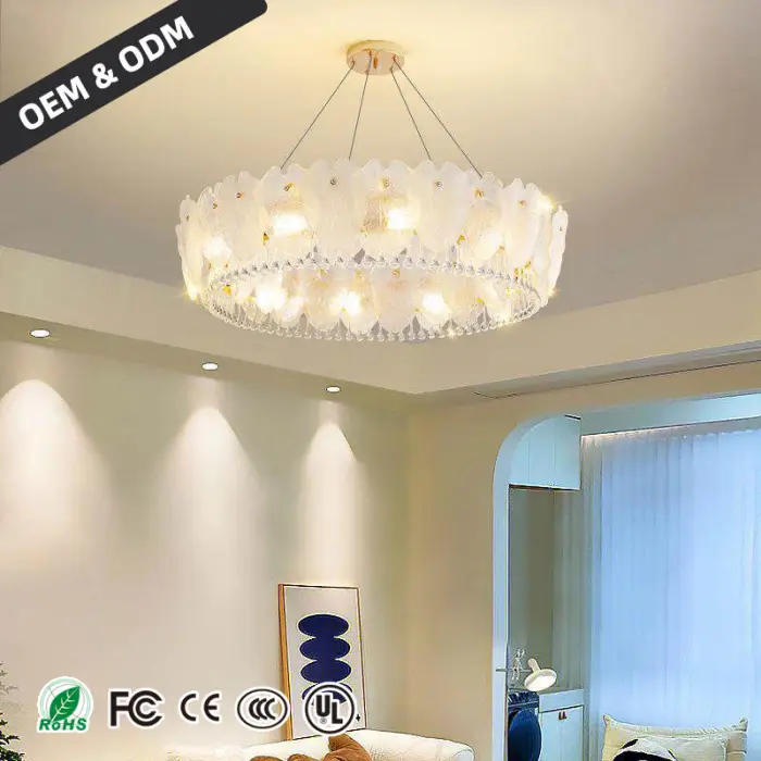 Luxury Crystal Chandelier Living Room High Ceiling Pendant Light Dining Room Hanging Lighting Fixtures Lustre — image 4