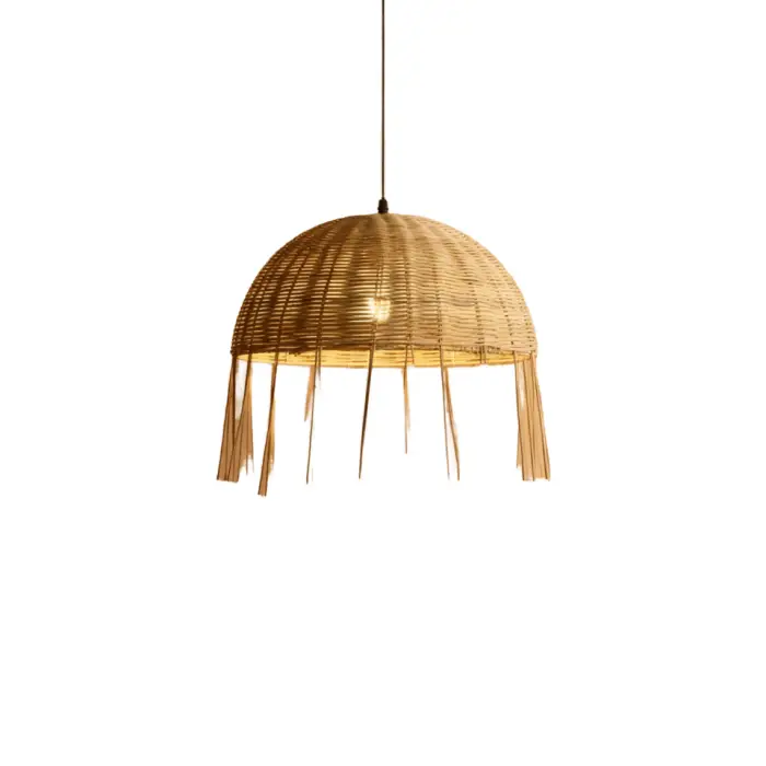 Wabi-sabi Handmade Rattan LED Pendant Lights Art Hand-Knitted Lamps for Living Room Home Decoration Chandelier — image 6