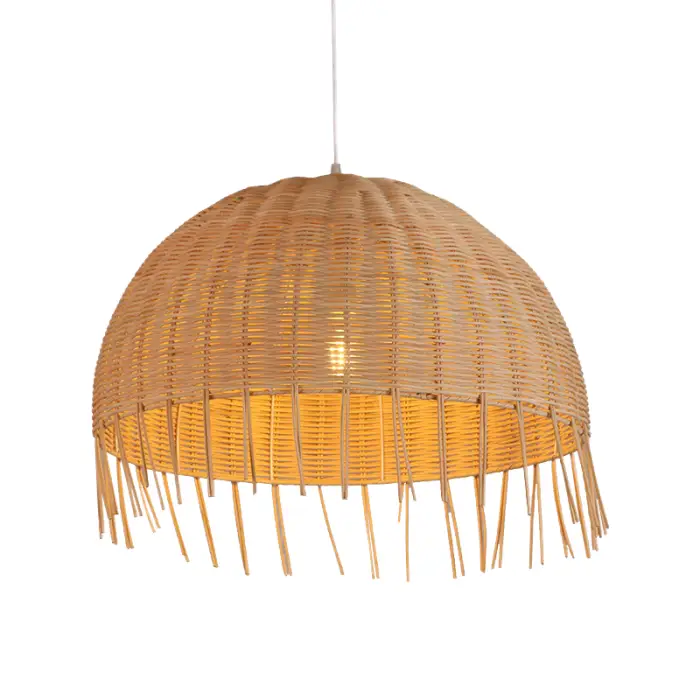 Wabi-sabi Handmade Rattan LED Pendant Lights Art Hand-Knitted Lamps for Living Room Home Decoration Chandelier — image 7