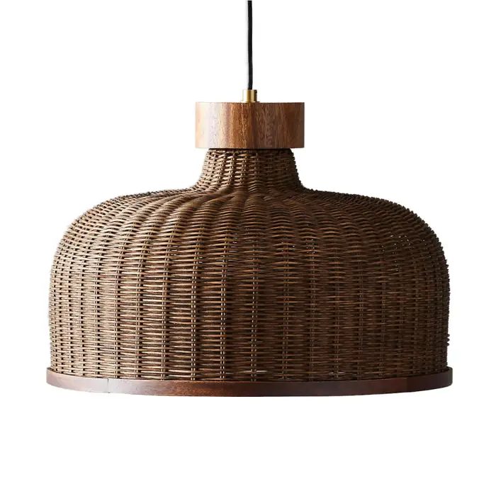 Retro Rattan Pendant Light Nordic Led Restaurant Chandelier Attic Living Room Homestay Chandelier Japan Wabi Sabi Kitchen Light — image 7