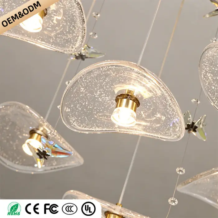 Restaurant Pendant Light Modern Luxury Dining Table bar Counter Kitchen Lotus Leaf Design Artistic Pendant Light Above — image 6