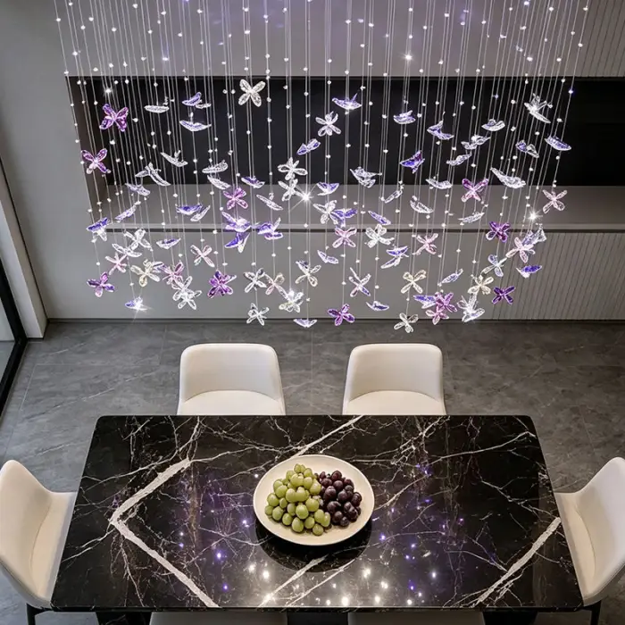 Chandelier Over the Dining Table Kitchen Island Pendant Light Dining Room Butterfly Design Chandelier Crystal Hanging Lamp — image 3