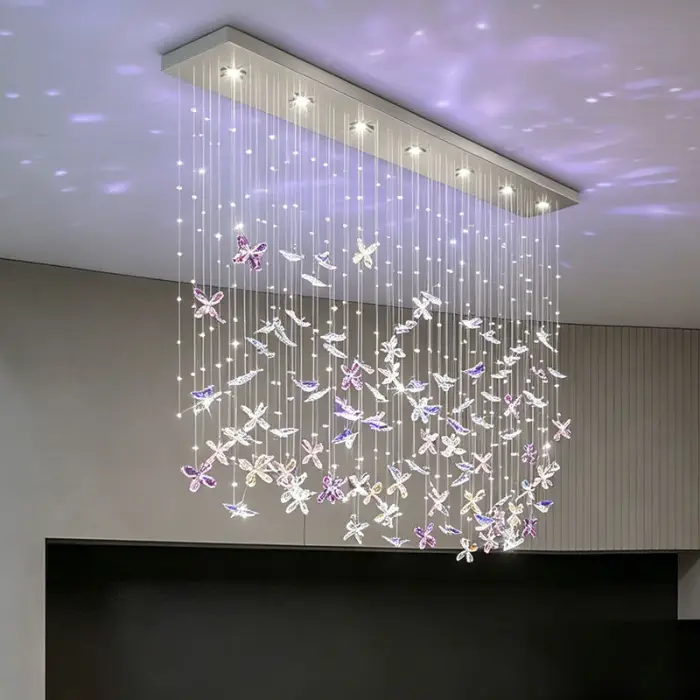 Chandelier Over the Dining Table Kitchen Island Pendant Light Dining Room Butterfly Design Chandelier Crystal Hanging Lamp — image 4