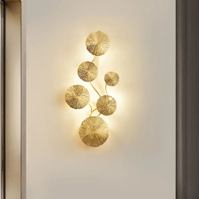 Modern Led Wall Lamp Living Room Bedroom Bedside Aisle Home Decor Indoor Sconce Lighting Lotus Leaf Art Indoor Wall Lamp — image 4