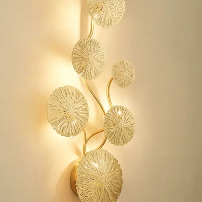 Modern Led Wall Lamp Living Room Bedroom Bedside Aisle Home Decor Indoor Sconce Lighting Lotus Leaf Art Indoor Wall Lamp — image 5