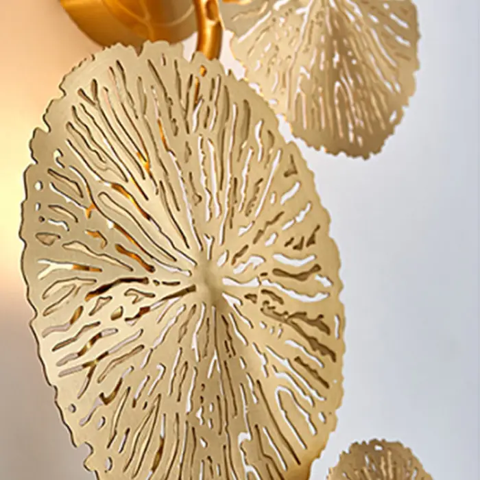 Modern Led Wall Lamp Living Room Bedroom Bedside Aisle Home Decor Indoor Sconce Lighting Lotus Leaf Art Indoor Wall Lamp — image 6