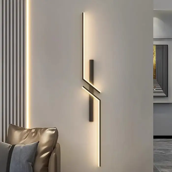 Modern Minimalist LED Wall Lamp Bedroom Bedside Long Strip Wall Sconces Living Room Sofa Background Indoor Home Lighting Fixture — image 3