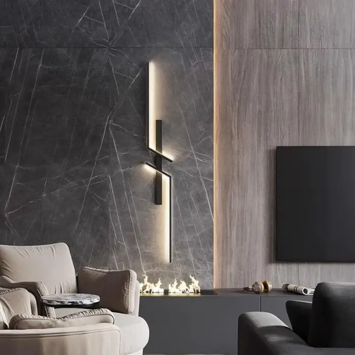 Modern Minimalist LED Wall Lamp Bedroom Bedside Long Strip Wall Sconces Living Room Sofa Background Indoor Home Lighting Fixture — image 4