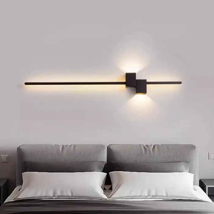 Modern Minimalist Long LED Wall Light Bedroom Bedside Long Strip Wall Sconces Living Room Background Indoor Lighting Fixture — image 3