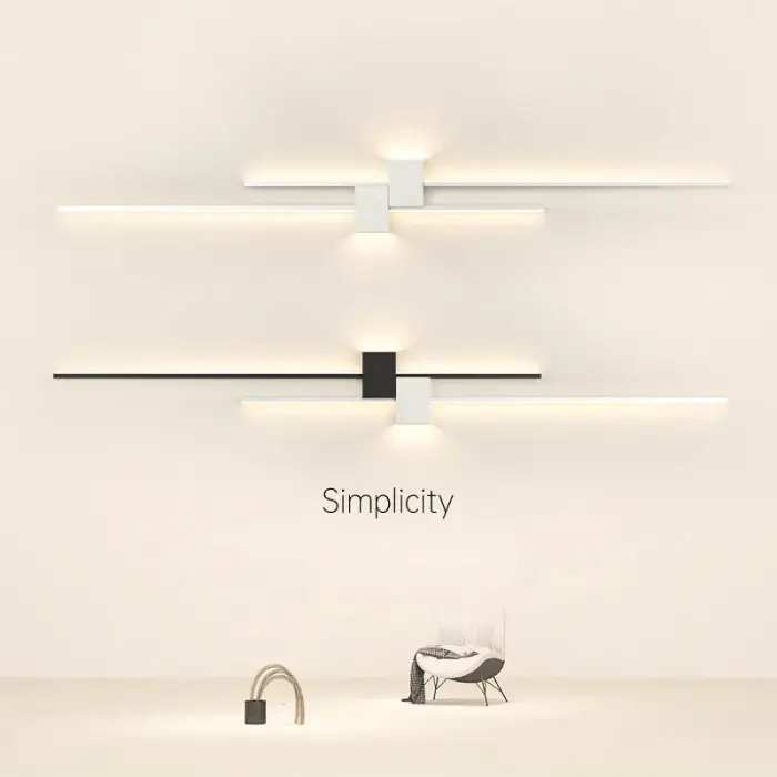 Modern Minimalist Long LED Wall Light Bedroom Bedside Long Strip Wall Sconces Living Room Background Indoor Lighting Fixture — image 6