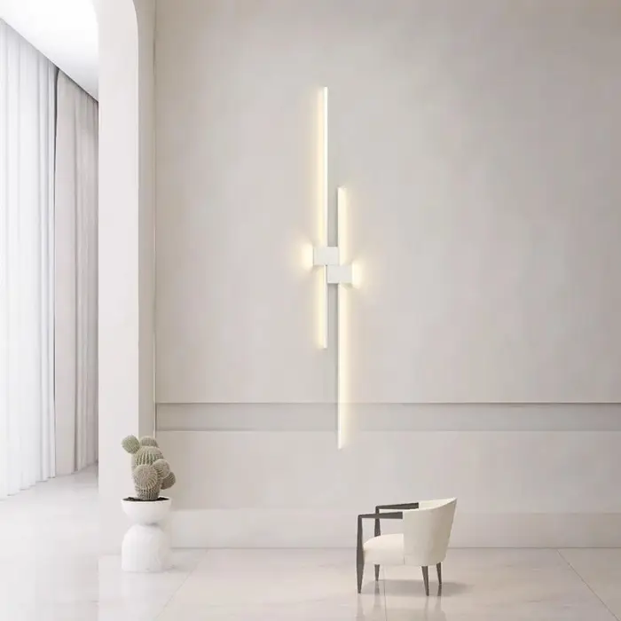 Modern Minimalist Long LED Wall Light Bedroom Bedside Long Strip Wall Sconces Living Room Background Indoor Lighting Fixture — image 7