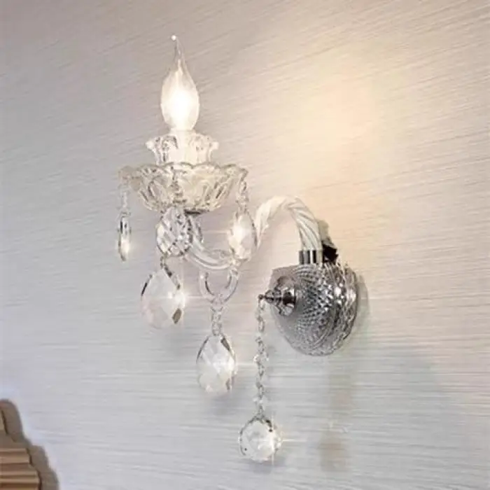 Modern Crystal Wall Lamp Lighting Lights Bedroom Mirror Front Bedside Living Room K9 Cristal Factory Sale Wholesale Wall Lamp — image 4