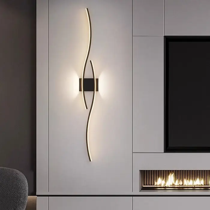 Modern Strip Lights Nordic Minimalist Villa Living Room Bedroom Bedside LED Long Wall Lamp — image 3