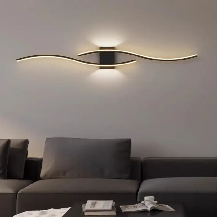Modern Strip Lights Nordic Minimalist Villa Living Room Bedroom Bedside LED Long Wall Lamp — image 5