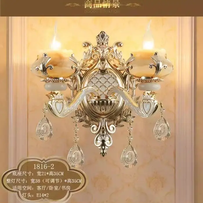 Factory Sale Wholesale Chandelier Crystal Wall Lamp Dining Room Living Room Bedroom TV Bedside LED Wall Light — image 3