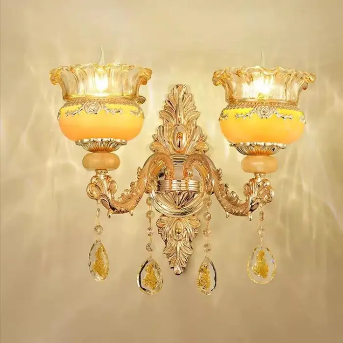 Factory Sale Wholesale Chandelier Crystal Wall Lamp Dining Room Living Room Bedroom TV Bedside LED Wall Light — image 5