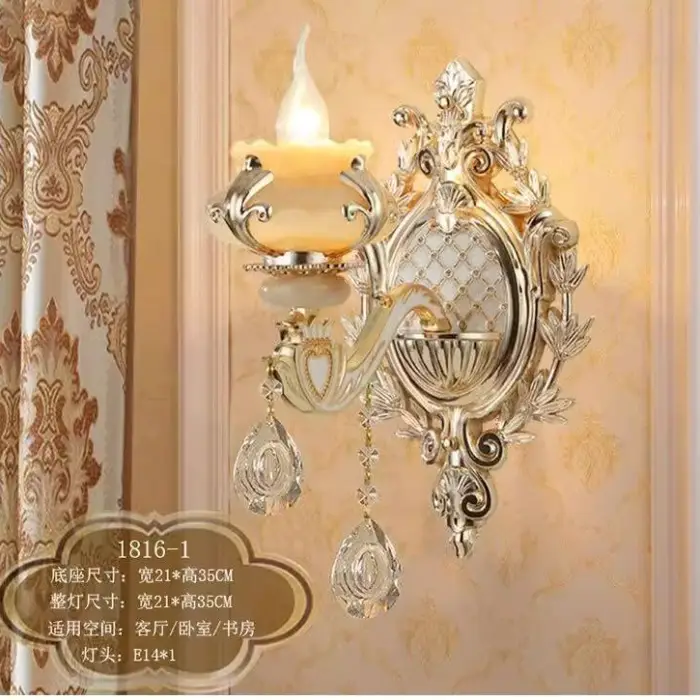 Crystal Wall Lamp Dining Room Living Room Bedroom TV Bedside LED Light Single and Double Head Factory Sale Wholesale Chandelier — image 4