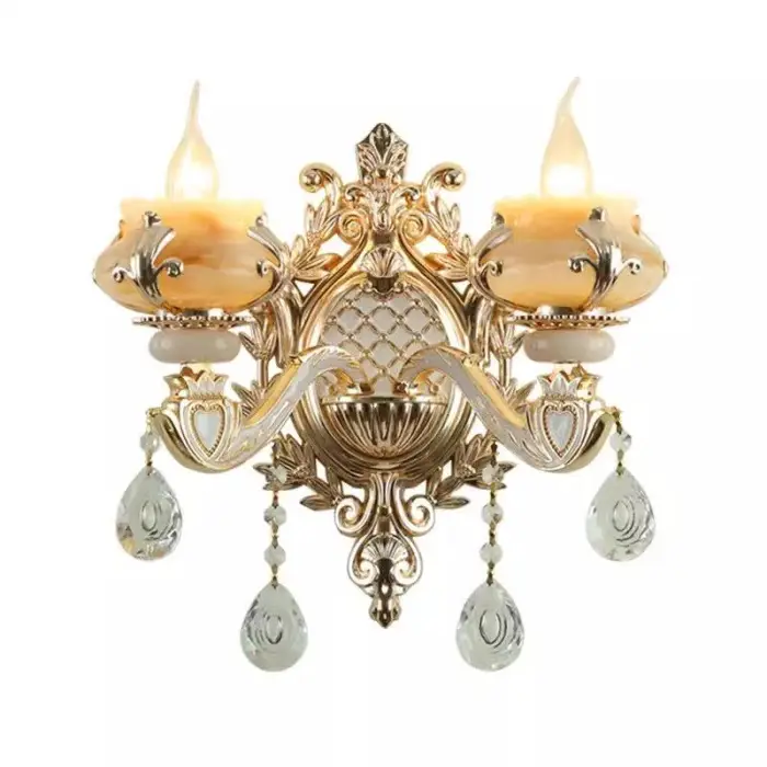 Crystal Wall Lamp Dining Room Living Room Bedroom TV Bedside LED Light Single and Double Head Factory Sale Wholesale Chandelier — image 6