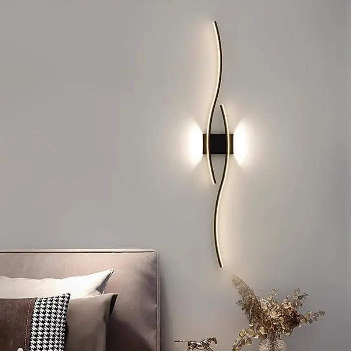 2024 Minimalist Wall Lamps Bedroom Bedside Strip Lights Nordic LED Long Wall Lamp — image 5