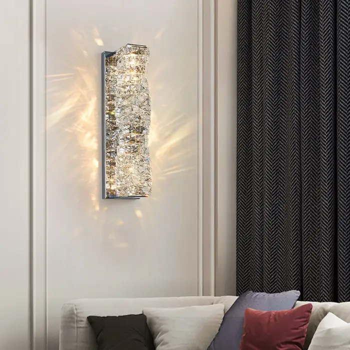 Modern Stainless Steel Crystal Lamp Indoor Decorative Gold Crystal Wall Lamp Plated Iron Body for Living Room Bathroom Hotel — image 3