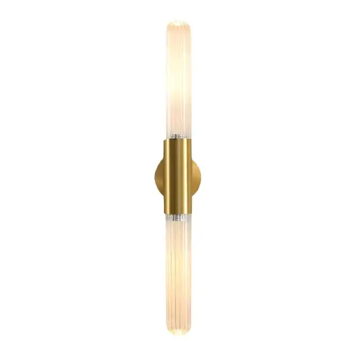 Modern Luxury Tubular Wall Lamp LED Gold Shade Steel Bedside Wall Lamps Villa Living Room Bathroom Bedroom Wall Lamp — image 7