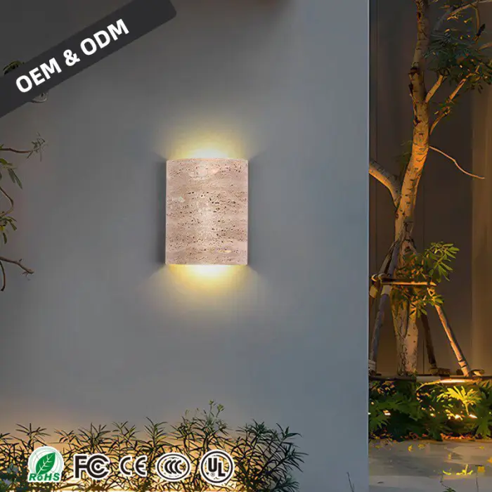 Creative Curved Travertine Wall Lamp Remote Control Dimmable Modern Wall Sconce for Bedroom Living Room Hotel Stairs Corridor — image 5