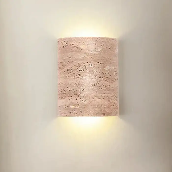 Creative Curved Travertine Wall Lamp Remote Control Dimmable Modern Wall Sconce for Bedroom Living Room Hotel Stairs Corridor — image 7