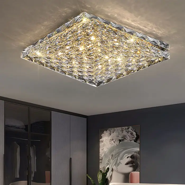 Modern LED Ceiling Light Indoor Crystal Ceiling Lamp Bedroom Living Room Hallways Corridor Square Ceiling Lamp Fixture — image 6