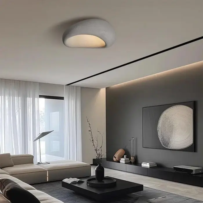 Nordic Minimalist Wabi Sabi Cream Wind LED Ceiling Lamps Chandelier Lustre Living Dining Room Home Decor Bedroom Lights Fixture — image 6