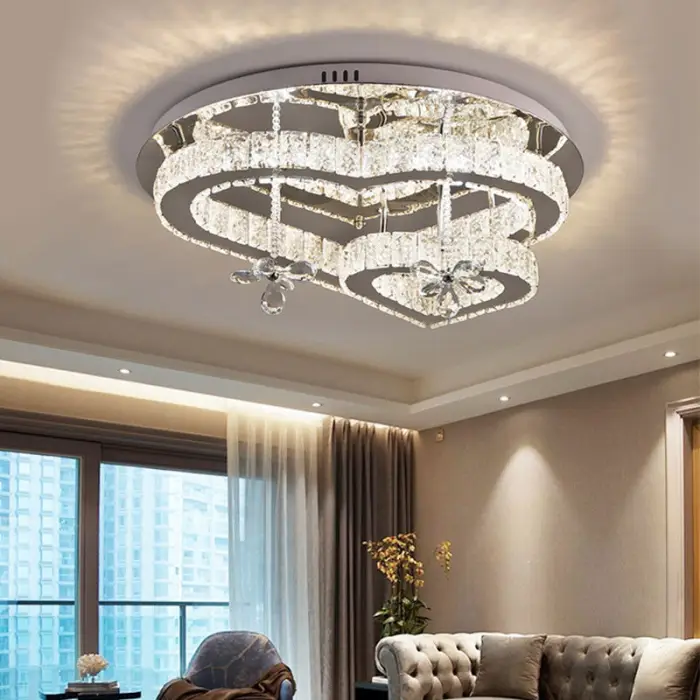 Modern Crystal Ceiling Light for Bedroom Living Room 85-265V Surface Mounted LED Stainless Steel for Dining Room Ceiling Lamp — image 3