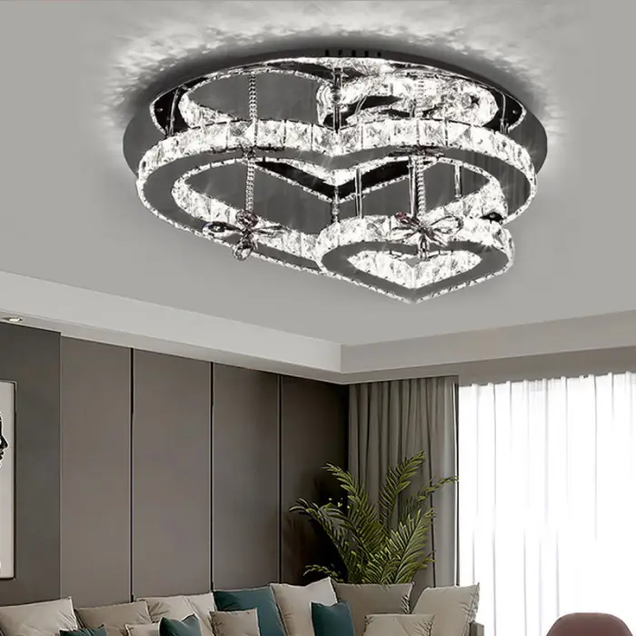 Modern Crystal Ceiling Light for Bedroom Living Room 85-265V Surface Mounted LED Stainless Steel for Dining Room Ceiling Lamp — image 4