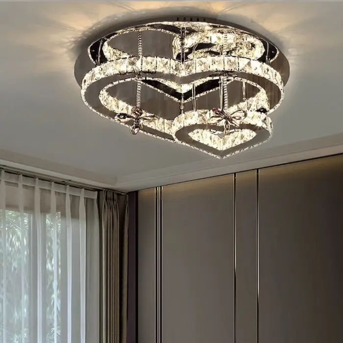 Modern Crystal Ceiling Light for Bedroom Living Room 85-265V Surface Mounted LED Stainless Steel for Dining Room Ceiling Lamp — image 5