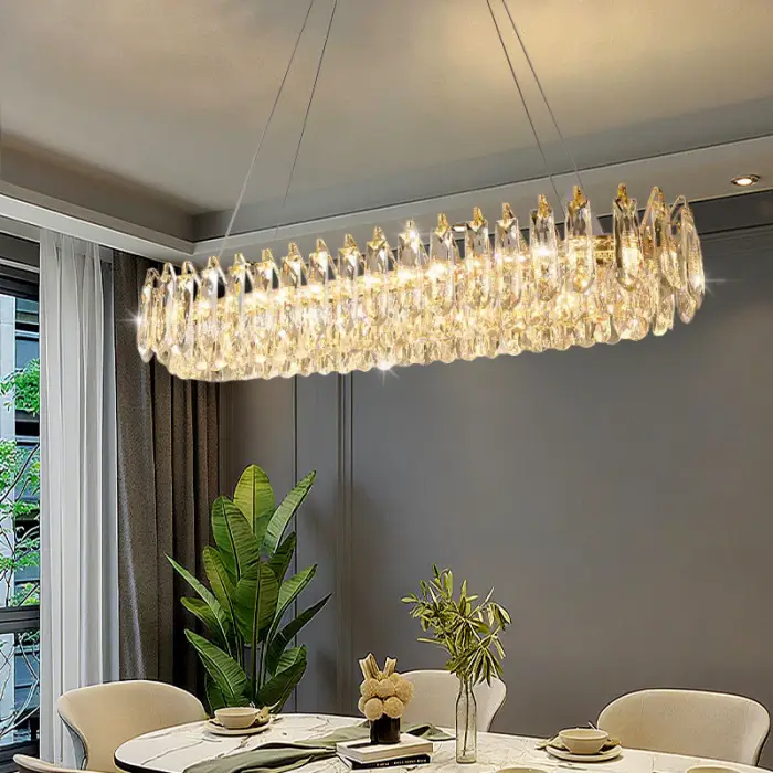 Nordic Luxury Crystal Ceiling Lamp Villa Large Hall Living Room Dining Room Ceiling Light Interior Home Decor Fixture — image 4