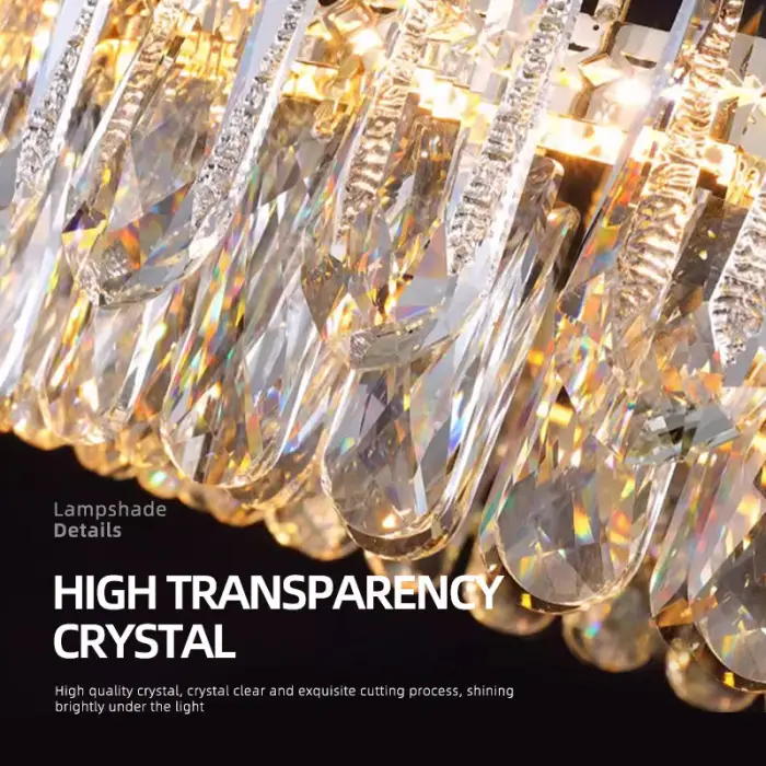 Nordic Luxury Crystal Ceiling Lamp Villa Large Hall Living Room Dining Room Ceiling Light Interior Home Decor Fixture — image 7