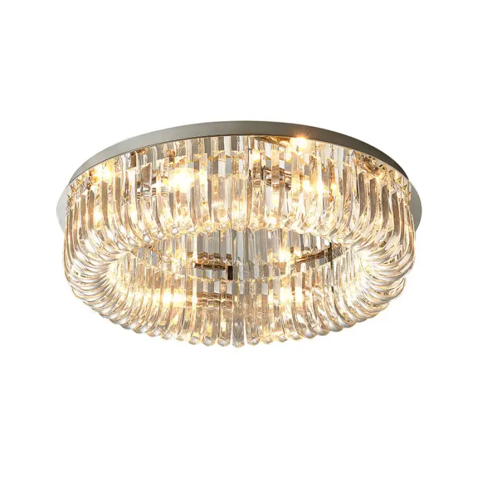 Modern Minimalist AC LED Ceiling Light Luxury Crystal Fixture Stainless Steel IP65 for Hotel Bedroom Living Dining Rooms — image 7