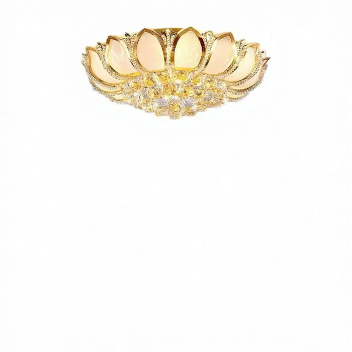 Modern Style Luxury Iron Crystal Nordic Ceiling Light with LED Gold Finish Middle Size for Living Room Villa Hotel Use — image 7