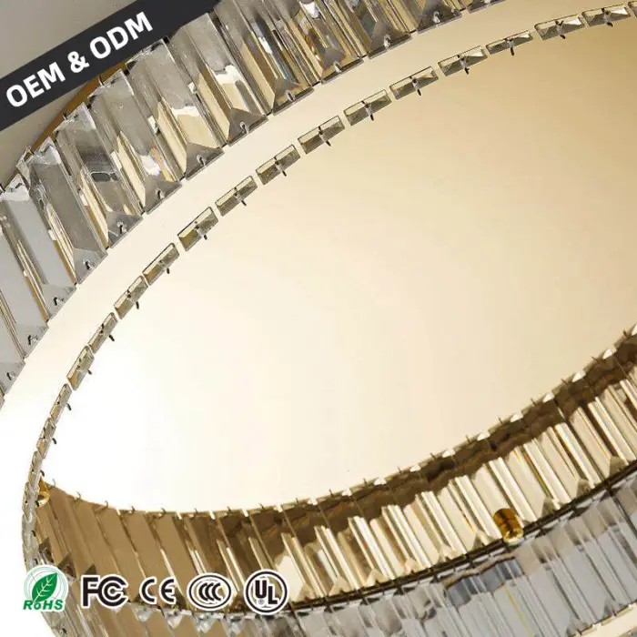 Round Crystal Ceiling Lamp Modern High-end Luxury Villa Living Room LED Interior Decoration Ceiling Lamp — image 4