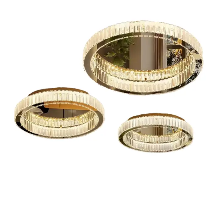 Round Crystal Ceiling Lamp Modern High-end Luxury Villa Living Room LED Interior Decoration Ceiling Lamp — image 7
