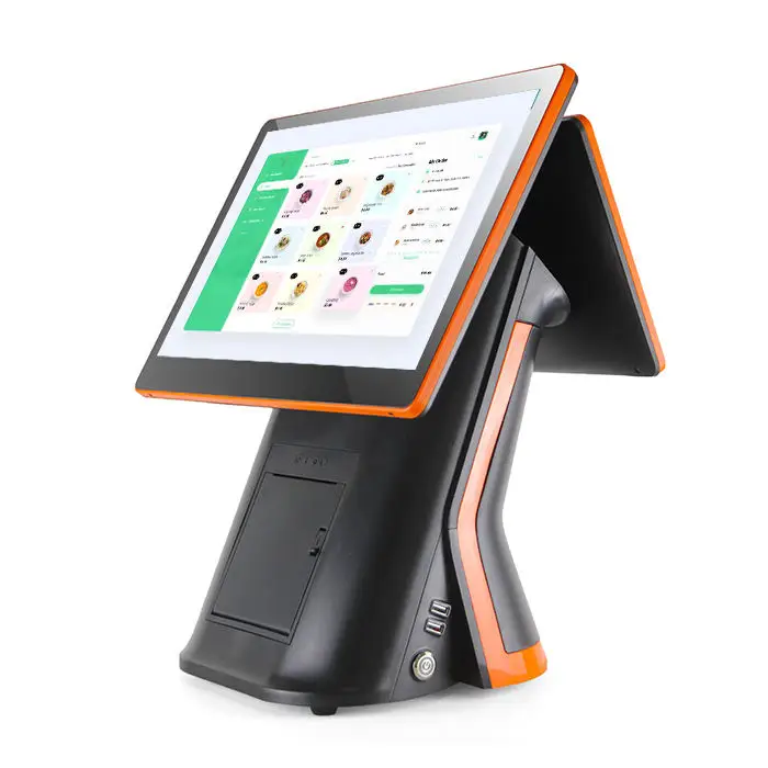 FHD 15.6+15.6 All in One System Pure Touch Pos Payment Pos Printer With Scanner Printer — image 3